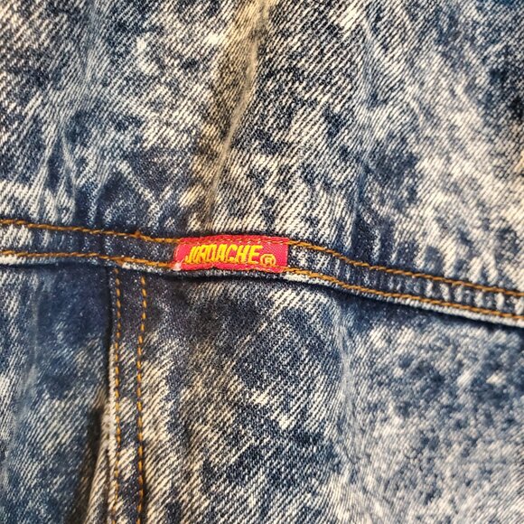 🔥Jordache Iconic 80s Acid Wash Denim Jacket | Wide Collar Cropped Oversized L🔥 - Picture 6 of 14